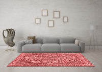 Machine Washable Abstract Red Modern Rug, wshabs1272red