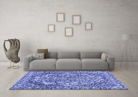 Machine Washable Abstract Blue Modern Rug, wshabs1272blu