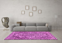 Machine Washable Abstract Pink Modern Rug, wshabs1272pnk