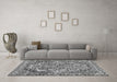 Machine Washable Abstract Gray Modern Rug in a Living Room,, wshabs1272gry