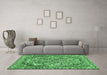 Machine Washable Abstract Emerald Green Modern Area Rugs in a Living Room,, wshabs1272emgrn