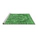 Sideview of Machine Washable Abstract Emerald Green Modern Area Rugs, wshabs1272emgrn