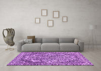 Machine Washable Abstract Purple Modern Rug, wshabs1272pur