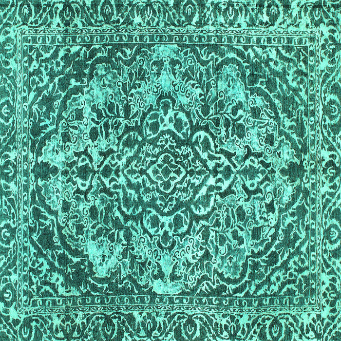 Square Abstract Turquoise Modern Rug, abs1272turq