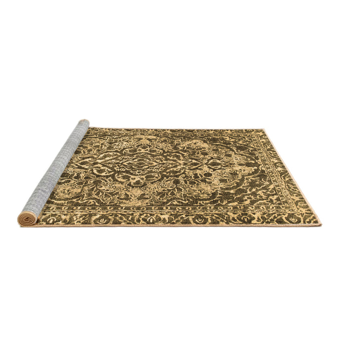 Sideview of Machine Washable Abstract Brown Modern Rug, wshabs1272brn