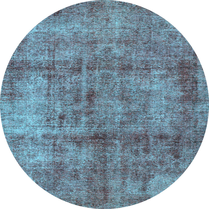 Round Abstract Light Blue Modern Rug, abs1273lblu