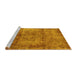 Sideview of Machine Washable Abstract Yellow Modern Rug, wshabs1273yw