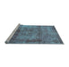 Sideview of Machine Washable Abstract Light Blue Modern Rug, wshabs1273lblu