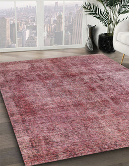 Abstract Light Coral Pink Modern Rug in Family Room, abs1273