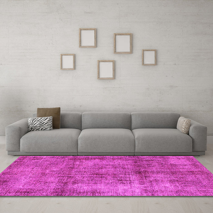 Machine Washable Abstract Pink Modern Rug in a Living Room, wshabs1273pnk