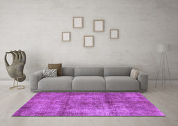 Machine Washable Abstract Purple Modern Area Rugs in a Living Room, wshabs1273pur