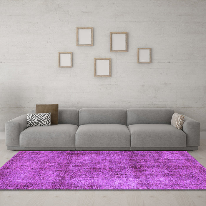 Machine Washable Abstract Purple Modern Area Rugs in a Living Room, wshabs1273pur