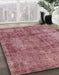 Machine Washable Abstract Light Coral Pink Rug in a Family Room, wshabs1273