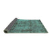 Sideview of Abstract Turquoise Modern Rug, abs1273turq