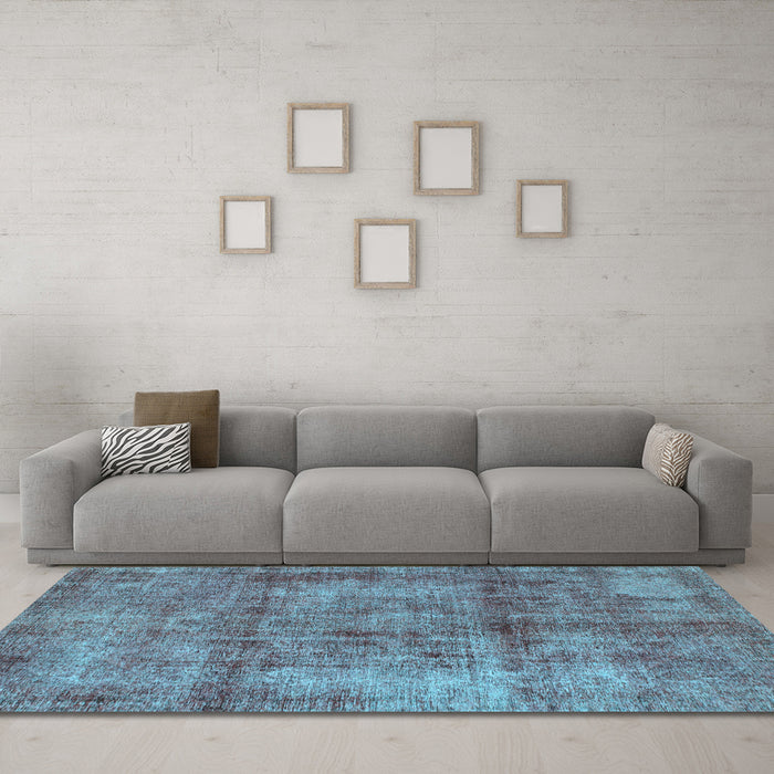 Machine Washable Abstract Light Blue Modern Rug in a Living Room, wshabs1273lblu