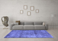 Machine Washable Abstract Blue Modern Rug, wshabs1273blu