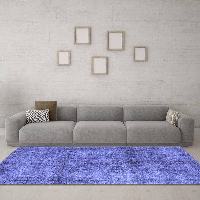 Machine Washable Abstract Blue Modern Rug in a Living Room, wshabs1273blu