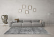 Machine Washable Abstract Gray Modern Rug in a Living Room,, wshabs1273gry