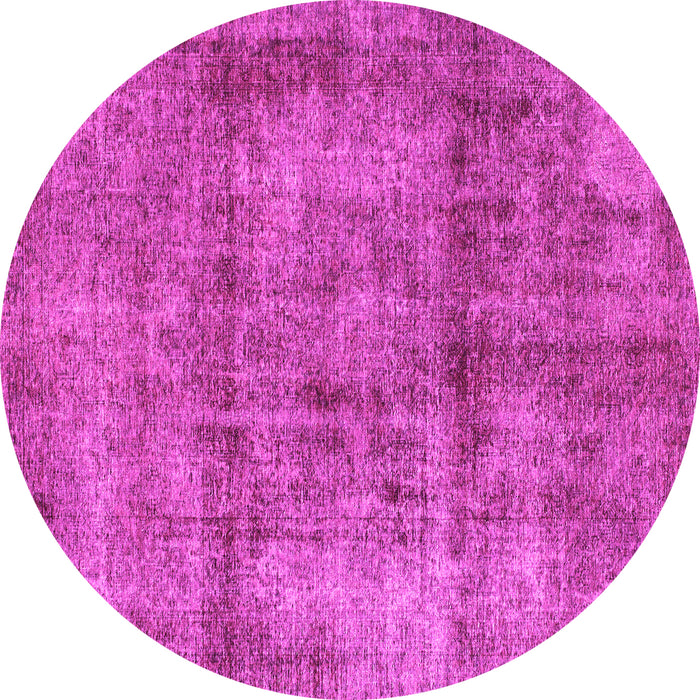 Round Machine Washable Abstract Pink Modern Rug, wshabs1273pnk
