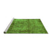 Sideview of Machine Washable Abstract Green Modern Area Rugs, wshabs1273grn