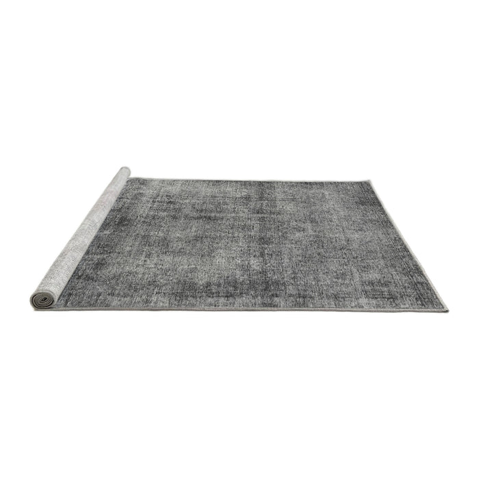 Sideview of Machine Washable Abstract Gray Modern Rug, wshabs1273gry