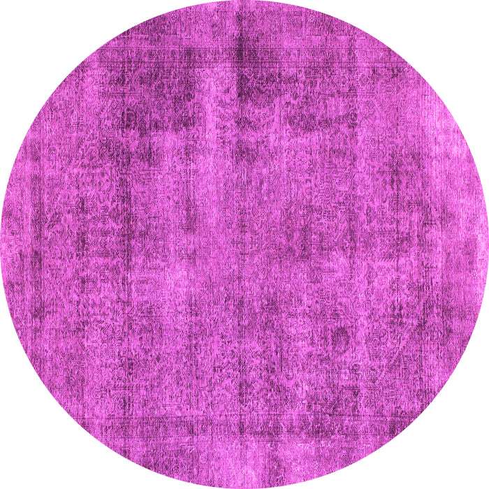Round Machine Washable Abstract Pink Modern Rug, wshabs1274pnk