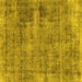 Square Machine Washable Abstract Yellow Modern Rug, wshabs1274yw