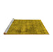 Sideview of Machine Washable Abstract Yellow Modern Rug, wshabs1274yw