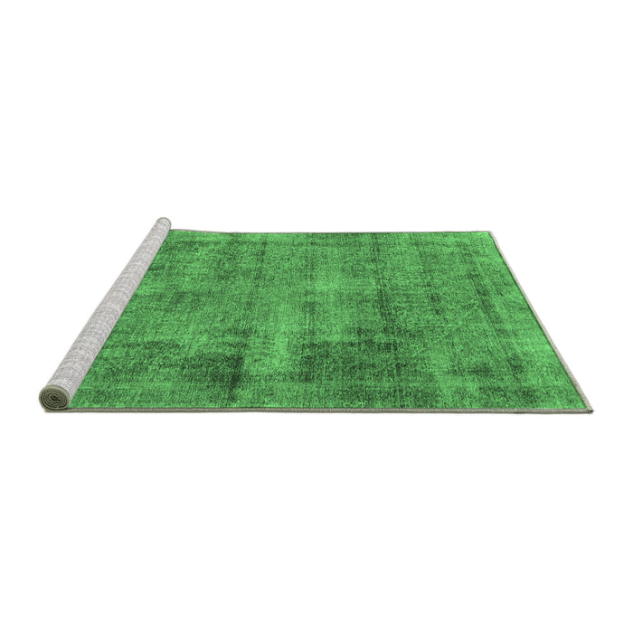 Sideview of Machine Washable Abstract Emerald Green Modern Area Rugs, wshabs1274emgrn