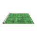 Sideview of Machine Washable Abstract Emerald Green Modern Area Rugs, wshabs1274emgrn