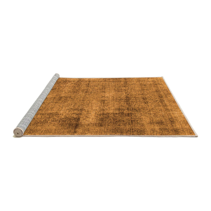 Sideview of Machine Washable Abstract Orange Modern Area Rugs, wshabs1274org