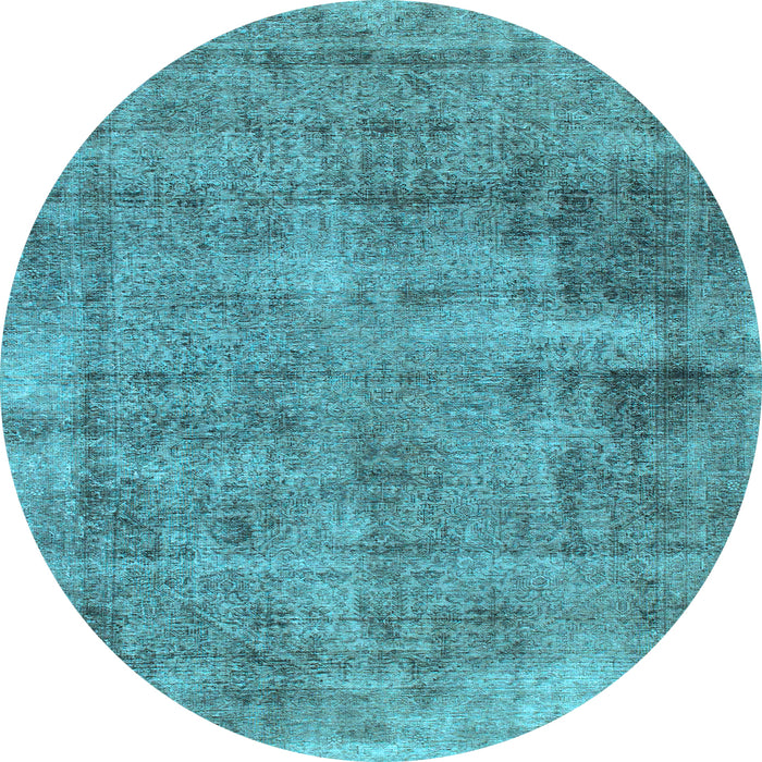 Round Abstract Light Blue Modern Rug, abs1274lblu
