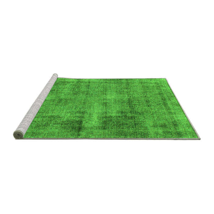 Sideview of Machine Washable Abstract Green Modern Area Rugs, wshabs1274grn