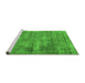 Sideview of Machine Washable Abstract Green Modern Area Rugs, wshabs1274grn