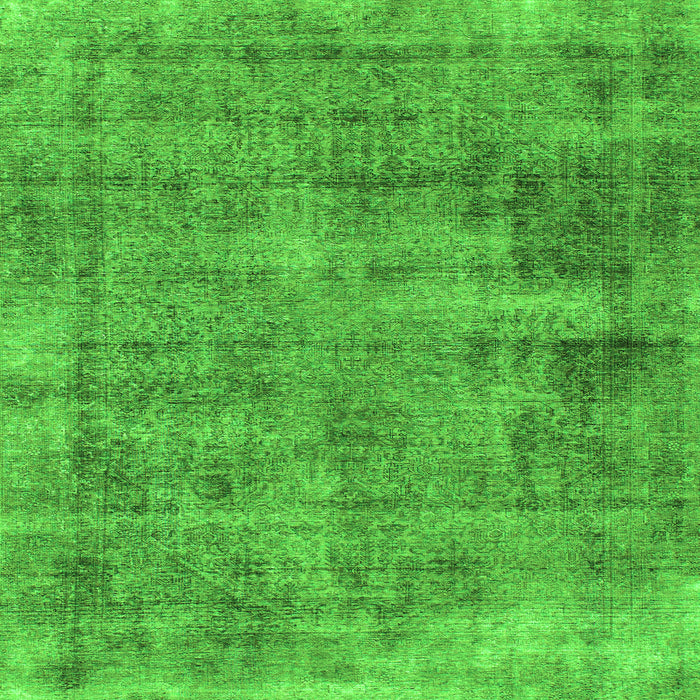 Square Machine Washable Abstract Green Modern Area Rugs, wshabs1274grn