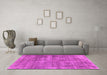 Machine Washable Abstract Pink Modern Rug in a Living Room, wshabs1274pnk