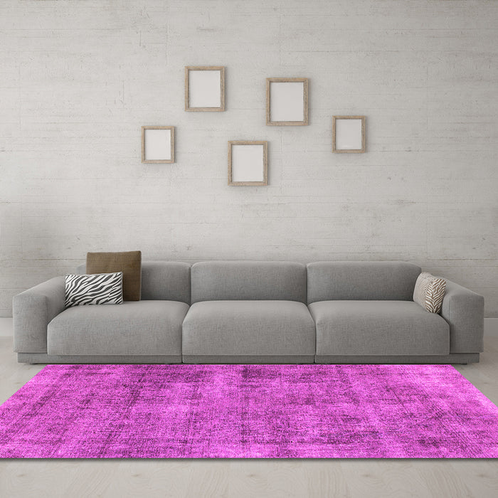 Machine Washable Abstract Pink Modern Rug in a Living Room, wshabs1274pnk