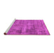 Sideview of Machine Washable Abstract Pink Modern Rug, wshabs1274pnk