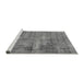 Sideview of Machine Washable Abstract Gray Modern Rug, wshabs1274gry