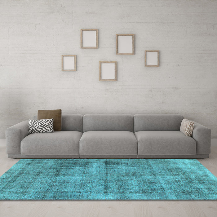 Machine Washable Abstract Light Blue Modern Rug in a Living Room, wshabs1274lblu