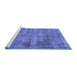 Sideview of Machine Washable Abstract Blue Modern Rug, wshabs1274blu