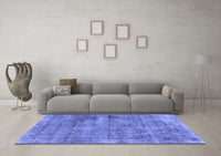 Machine Washable Abstract Blue Modern Rug, wshabs1274blu