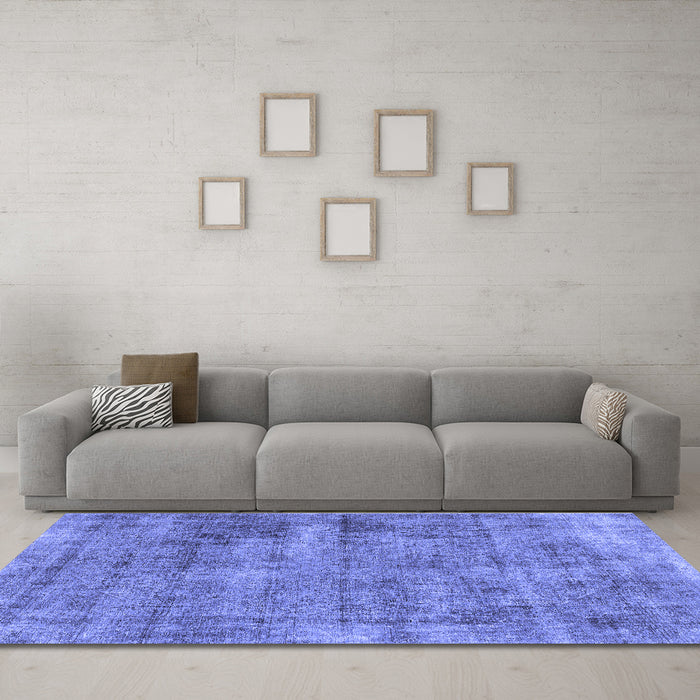 Machine Washable Abstract Blue Modern Rug in a Living Room, wshabs1274blu