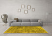 Machine Washable Abstract Yellow Modern Rug in a Living Room, wshabs1274yw