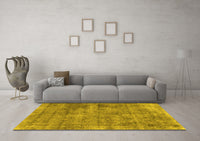 Machine Washable Abstract Yellow Modern Rug, wshabs1274yw