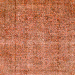 Square Abstract Orange Red Modern Rug, abs1275