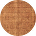 Round Abstract Brown Modern Rug, abs1275brn