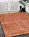 Abstract Orange Red Modern Rug in Family Room, abs1275