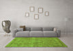 Machine Washable Abstract Green Modern Area Rugs in a Living Room,, wshabs1275grn