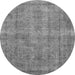 Round Abstract Gray Modern Rug, abs1275gry